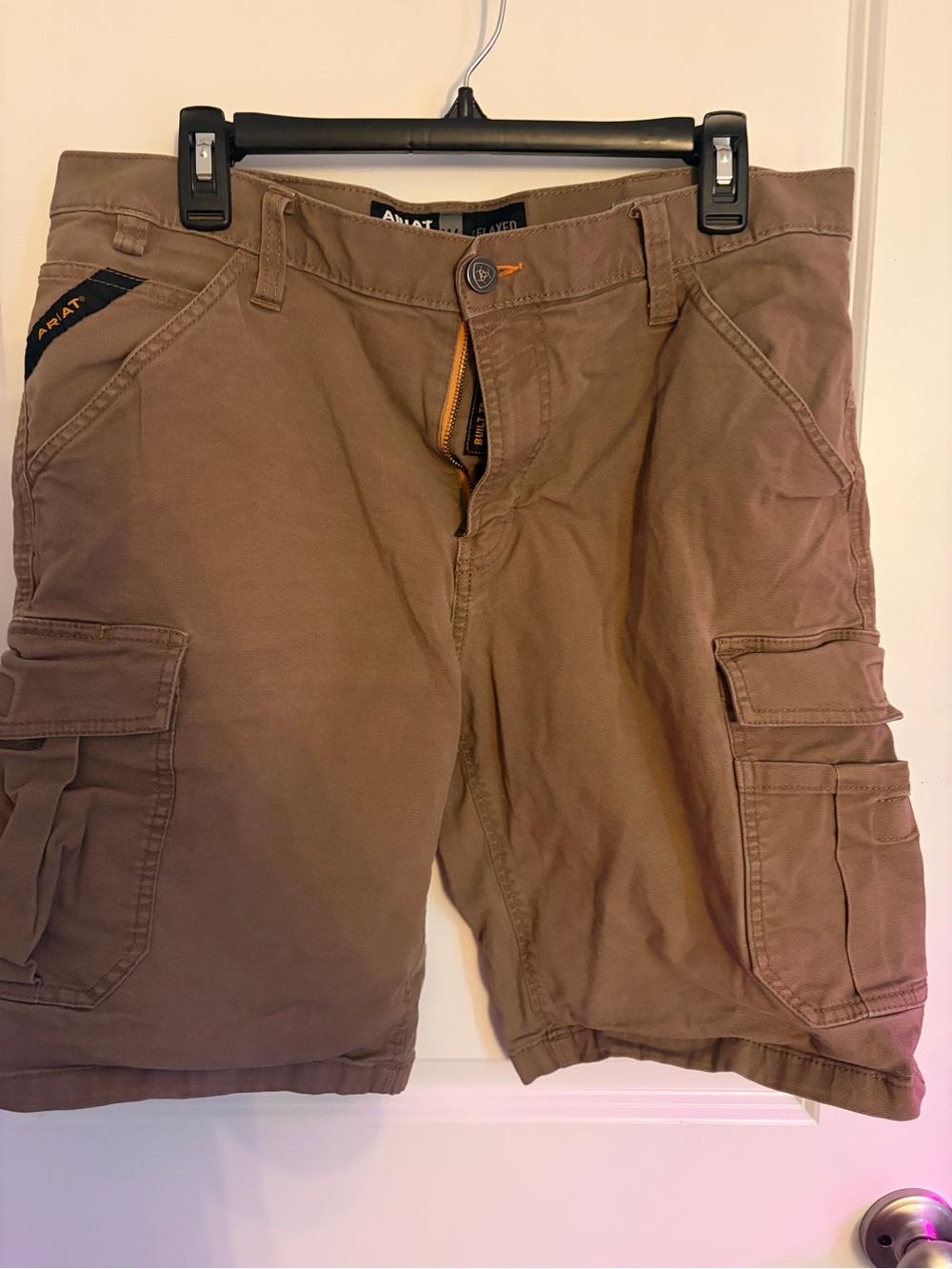 Ariat Men's rebar Brown Cargo work Shorts